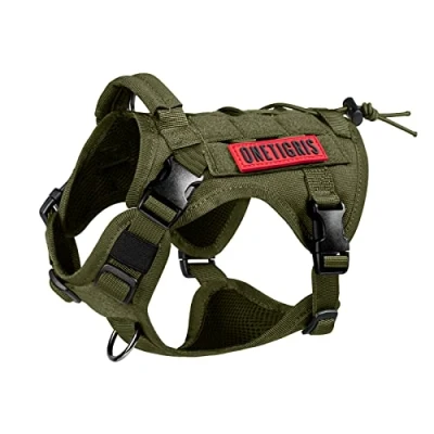 Afbeelding van OneTigris Hondentuigje FIRE Watcher Tactisch hondenvest, Molle hondentraining, service hondentuigje, 1000D nylon(M, ranger groen)