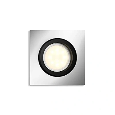 Afbeelding van Philips Hue Milliskin inbouwspot Duurzame LED Verlichting Warm tot Koelwit Licht Dimbaar Verbind met Bluetooth of Bridge Werkt Alexa en Google Home Aluminium Vierkant