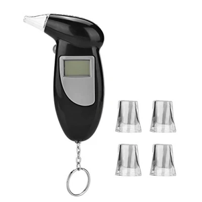 Afbeelding van Suuonee Breathalyser, LCD scherm Professionele Alcohol Adem Tester Analyzer Lie Detector Blaastest Geen Backlight met 5 Mondstukken