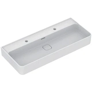 Afbeelding van Ideal standard strada ii wastafel onderzijde geslepen met 2 kraangaten overloop 100x43cm wit t372401