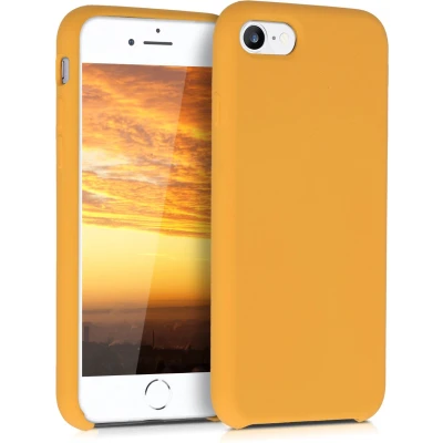 Afbeelding van kwmobile telefoonhoesje geschikt voor Apple iPhone SE (2022) / (2020) 8 7 Hoesje met siliconen coating Smartphone case in saffraan
