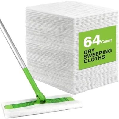 Afbeelding van HOMEXCEL Droge veegdoeken Pads Compatibel met Swiffer Sweeper Wegwerp Stofdoek Vullingen Mop voor Vloer Dweilen en Reinigen, 64 Count