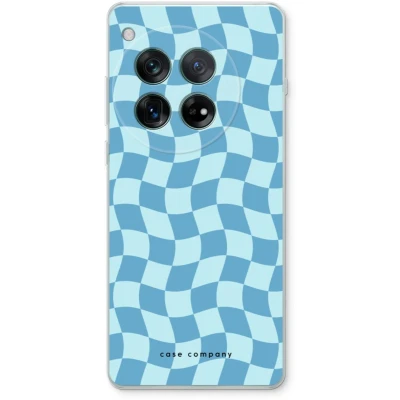 Afbeelding van Case Company® hoesje geschikt voor OnePlus 12r Grid Blauw Soft Cover Telefoonhoesje Bescherming aan alle Kanten en Schermrand