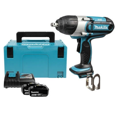Afbeelding van Makita BTW450RFJ 18V Li Ion accu slagmoersleutel set (2x 3.0Ah accu) in Mbox 440Nm 1/2&quot;