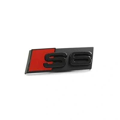 Afbeelding van Audi 4K0071805 belettering S6 zwart/rood Clip Tuning Exclusive radiatorgrill Edition emblem,