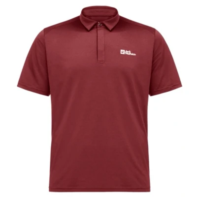 Afbeelding van Jack Wolfskin Delgami Poloshirt, Heren, Maat: XL, Deep ruby