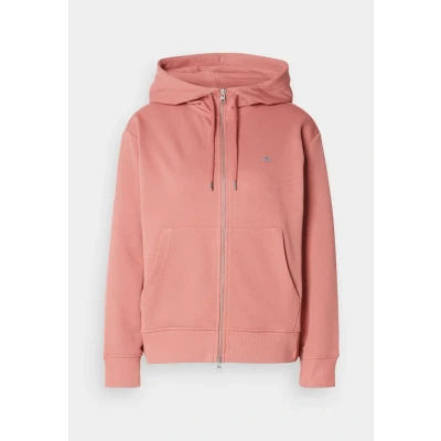 Afbeelding van GANT Shield ZIP Sweater met rits, Dames, Maat: Large, Faded brick