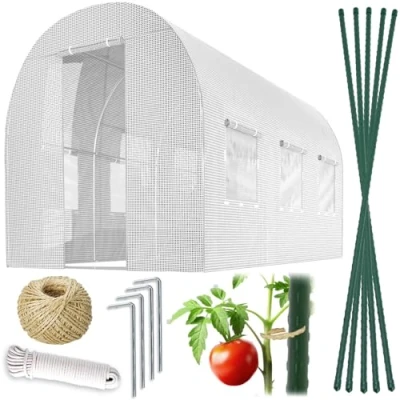 Afbeelding van Tuintunnel 2 x 3,5 m (7m2) wit Plonos