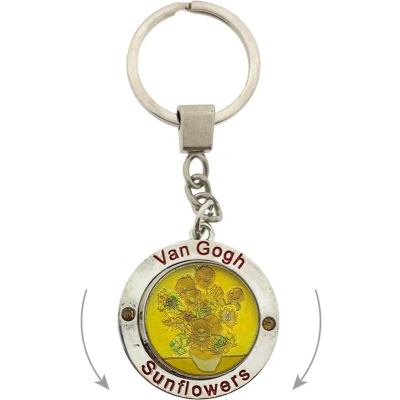 Afbeelding van Sleutelhanger mono spinning van gogh zonnebloemen