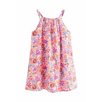 Afbeelding van Next Regular FIT Print Broderie SUN Jurk voor kinderen, Maat: 140, Multi floral