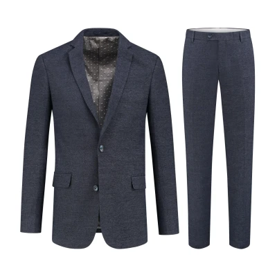 Afbeelding van Gents Pak ruit stretch blauw Maat 56