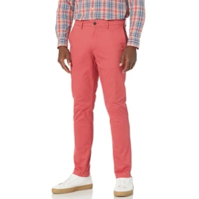 Afbeelding van Amazon merk Goodthreads Skinny Fit gewassen chino voor heren,Rood,29W / 29L