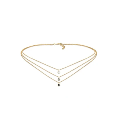 Afbeelding van Elli Dames Halsketting Choker Laag met Kristallen in 925 Sterling Zilver