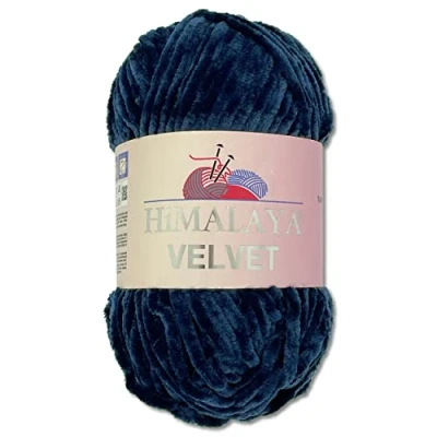 Afbeelding van Wohnkult Himalaya 100 g Velvet Dolphin breiwol, 40 kleuren om uit te kiezen, chenille breigaren, pluizige garen, glans, accessoire, kleding, dekens (90021, donkerblauw)