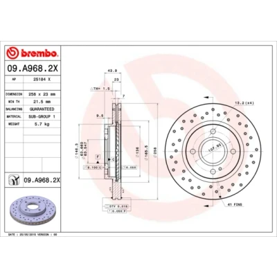 Afbeelding van Brembo Remschijf 09.A968.2X