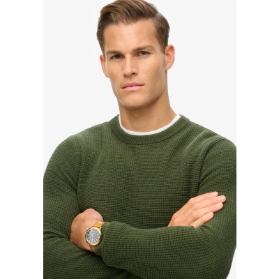 Afbeelding van Superdry Textured CREW Trui, Heren, Maat: Medium, Olive heather