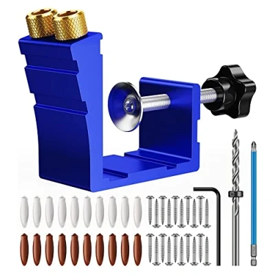 Afbeelding van SRMAN 1 Set Pocket Jig Kit Schroef voor 15 Hoekige Gaten, Houtbewerking Hoek Boren Gaten A
