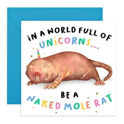 Afbeelding van Central 23 Humoristische verjaardagskaart Grappige voor zus haar &#039;Be A Naked Mole Rat Wordt geleverd met stickers