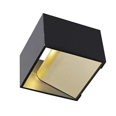 Afbeelding van Slv logs in wandarmatuur led 2000k 3000k dim to warm zwart messing 1000638