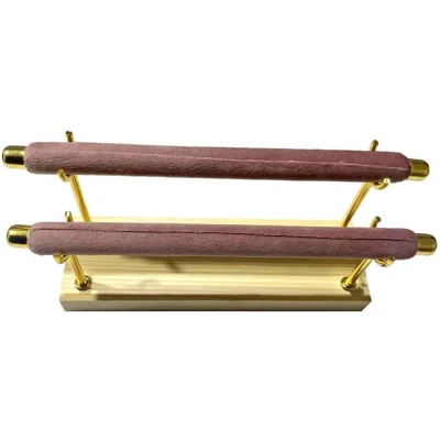 Afbeelding van Sieradenhouder Display voor Ringen 2 Lagen Hout en Fluweel 19x6x9 cm Roze