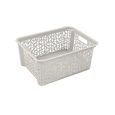 Afbeelding van BranQ Home Essential Universele multifunctionele opbergmand in bamboedesign, BPA vrij kunststof, maat L 12,7 liter, 1 stuk, crème
