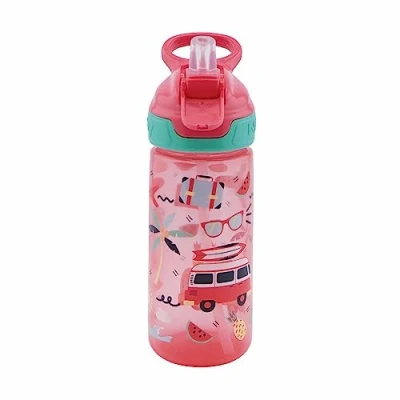 Afbeelding van Nûby drinkrietjesbeker Flip it met zacht PP mondstuk 540ml in roze