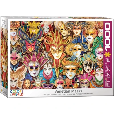 Afbeelding van Eurographics Venezianische Masken Puzzel voor kinderen, Maat: One Size, Multi coloured