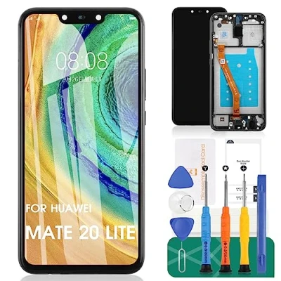 Afbeelding van Voor Huawei Mate 20 Lite Lcd scherm Screen Vervanging Mate20 SNE LX1 Touch Digitizer Vergadering LX2, LX3, INE LX2 Reparatieset (zwart met frame)