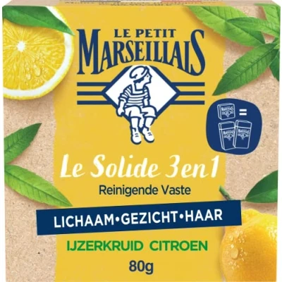 Afbeelding van Le Petit Marseillais Solide 3en1 Zuiverende Was Verbena Citroen 80 g