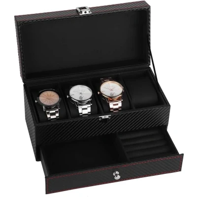 Afbeelding van sieraden opbergdoos voor horloges en dubbeldeks organizer oorbellen, ringen, armbanden kettingen.