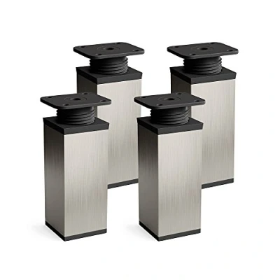 Afbeelding van sossai® design meubelpoten MFV1 set van 4 in hoogte verstelbaar Vierkant profiel: 40 x mm Kleur: inox Hoogte: 80 (+ 20 mm) Inclusief hoogwaardige houtschroeven