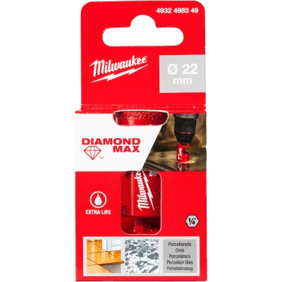 Afbeelding van MILWAUKEE 4932498349 diamantboor DIAMOND MAX nat/droog HEX 22mm