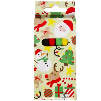 Afbeelding van Kleurpotloden kerst 8,5 cm 6 stuks doos 96 pakjes