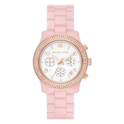 Afbeelding van Michael Kors dames Runway horloge MK7424 in de kleur Roze