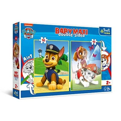Afbeelding van PUZZEL 4 IN 1 DUBBELZIJDIG PAW PATROL + KLEURPLAATZIJDE