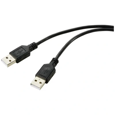 Afbeelding van Renkforce USB kabel 2.0 A stekker, stekker 1.00 m Zwart PVC mantel RF 5771508