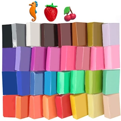 Afbeelding van (Zachter) Super Waardevolle 32 Kleuren Polymeer Klei Set, Tomorotec CPSC Geconformeerde Niet Giftige Moleding DIY Oven Bakken Voor Kinderen, Volwassenen, Kunstenaars
