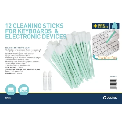 Afbeelding van PLATINET sticks voor het reinigen van elektronische apparaten (toetsenbord) + vloeistof (2 x 2 ml)