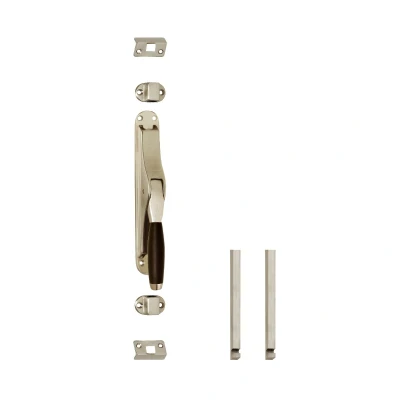 Afbeelding van Pomp espagnolet Ton 400 met stangenset 2x 1250mm nikkel mat/ebbenhout