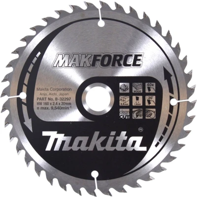 Afbeelding van Makita B 32297 MAKFORCE handcirkelzaagblad 160x20 mm 40T ATB
