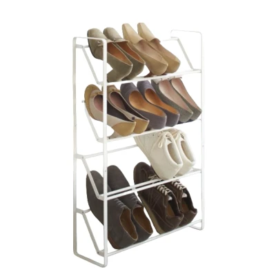 Afbeelding van Yamazaki Schoenenrek Frame 4 Laags Slim Wit 53x17,5x80cm