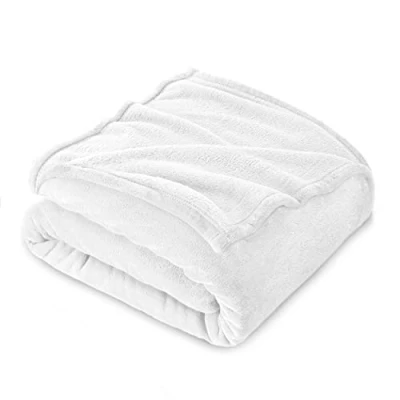Afbeelding van Fleece Deken, Deken Tweepersoons 210 x 240 cm, Kinderflanel Bed Super Zacht Wit