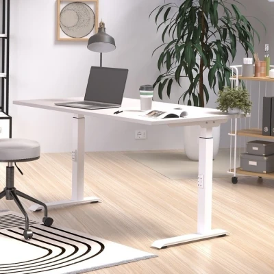 Afbeelding van Germania Downey 140 cm Cashmere / Wit Zit Sta Bureautafel