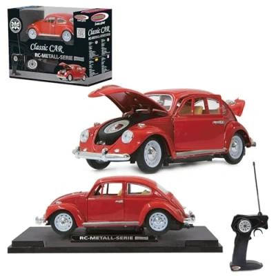 Afbeelding van R/C Volkswagen Beatle Classic Die cast 27 Mhz Rood 1:18