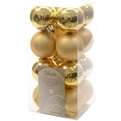 Afbeelding van Kerstballen Ø 4 cm 16 stuks (Goud)