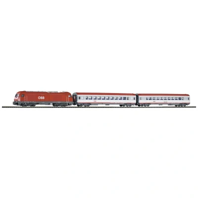 Afbeelding van Piko H0 59017 PSCwlan startset reizigerstrein met diesellocomotief Rh 2016 van de ÖBB