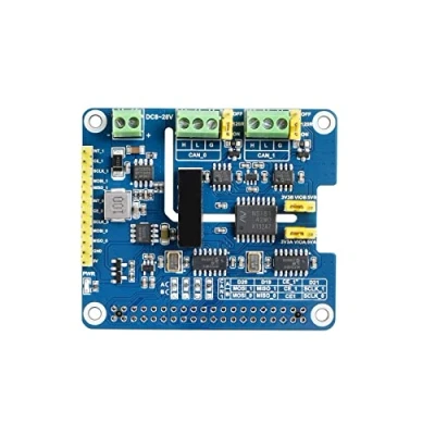 Afbeelding van Waveshare 2 Channel CAN FD Expansion HAT for Raspberry Pi Supports with Flexible Data Rate Multi Onboard Protection Circuits