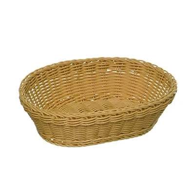 Afbeelding van APS mand, ovaal &quot;PROFI LINE&quot; rieten mand gemaakt van polypropyleen afmetingen: 25 x 19 cm/hoogte: 6,5 cm/kleur: beige