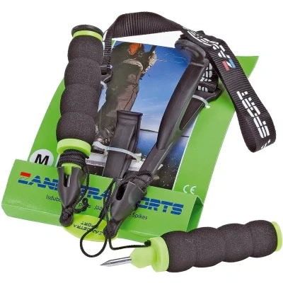 Afbeelding van Zandstra Icespike Maat M Om uit ijswakken te kruipen Foam Handgrepen Brede Halsband Fluitje Schaatsaccessoires Groen/Zwart Veiligheid