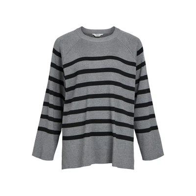 Afbeelding van Object Objester Ls Knit Top Truien &amp; vesten Dames Sweater Hoodie Vest Grijs Maat XS